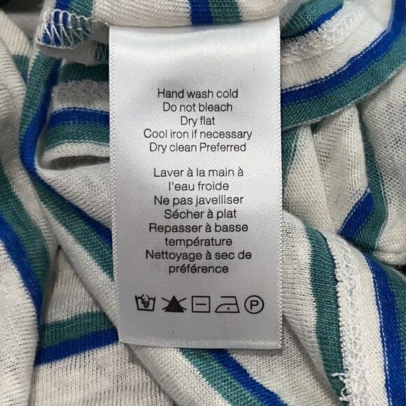 New Veronica Beard ARION MUSCLE TEE COLOR OFF WHITE MULTI XS Linen - Picture 14 of 15